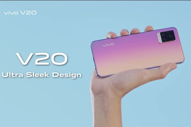Ilustrasi desain ponsel Vivo V20