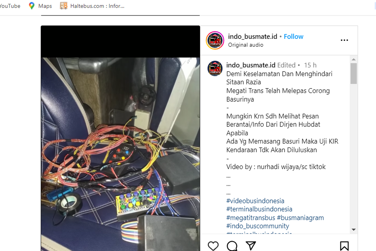 Video bus Megati Trans melepas klakson telolet