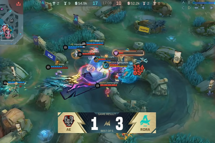 Ilustrasi pertandingan Alter Ego vs Aurora PH di Knockout Stage M7 World Championship Hari Kedua.