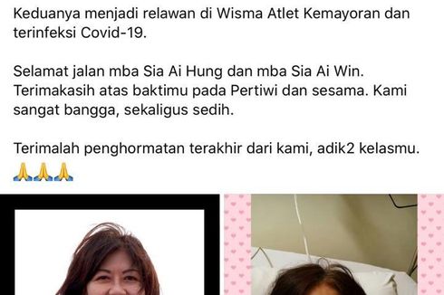 [HOAKS] Relawan Kakak Beradik di RSD Wisma Atlet Meninggal Dunia