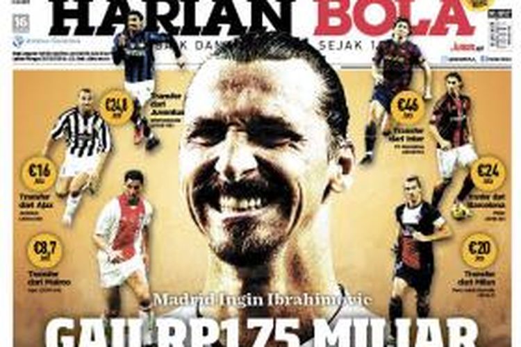 Cover Harian BOLA edisi Rabu (8/7/2015).