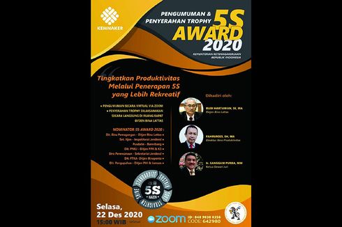 Picu Produktivitas, Kemnaker Beri Penghargaan Unit Kerja yang Menerapkan 5S di Lingkungan Lembaga