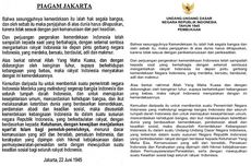 Perbedaan Piagam Jakarta dengan Pembukaan UUD 1945