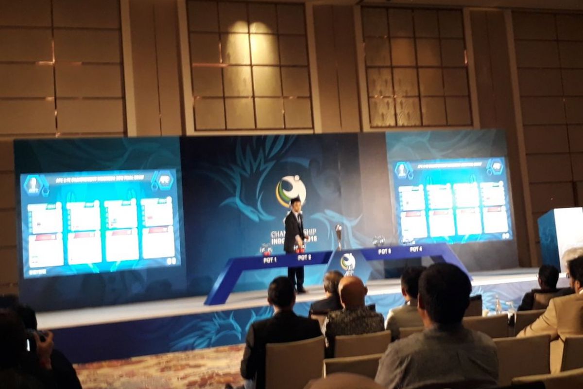 Drawing Piala Asia U-19 2018 di  di Hotel Fairmont, Senayan, Jakarta Pusat, Jumat (18/11/2018).