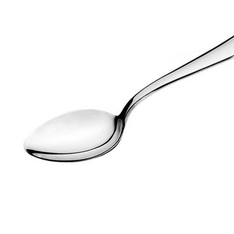 Ilustrasi metal spoon atau sendok logam untuk plating makanan. 