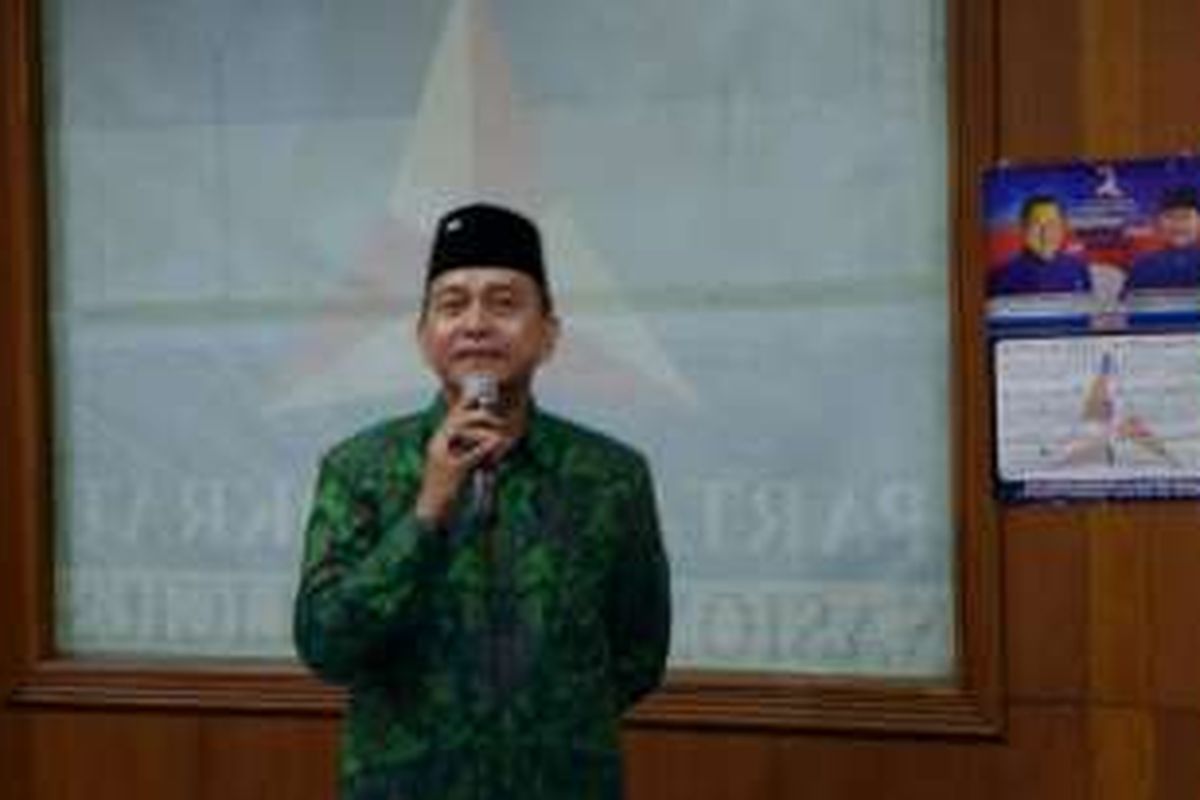 Mantan Kapolda Bali Irjen Benny Mokalu saat memberi sambutan di kantor DPD Partai Demokrat, Jakarta Timur pada Jumat (15/4/2016).