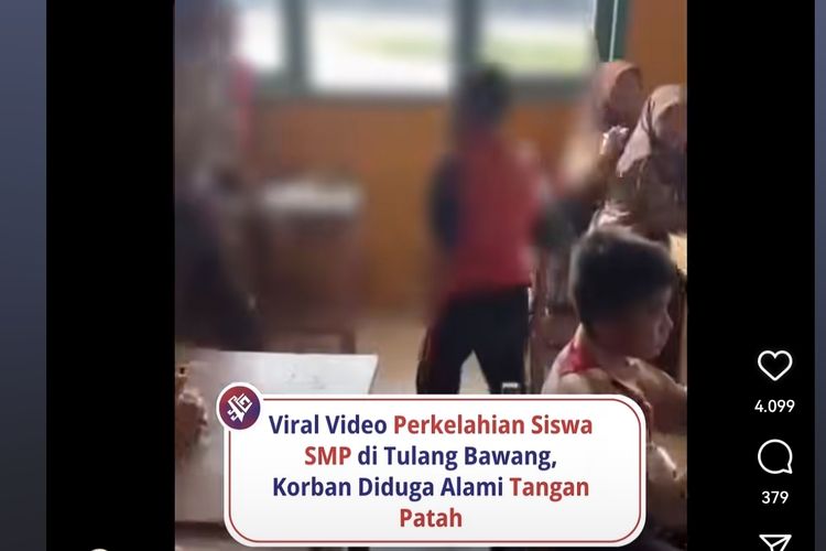 Video Perkelahian Siswa SMP Viral, Seorang Pelajar di Tulang Bawang Alami Patah Tangan