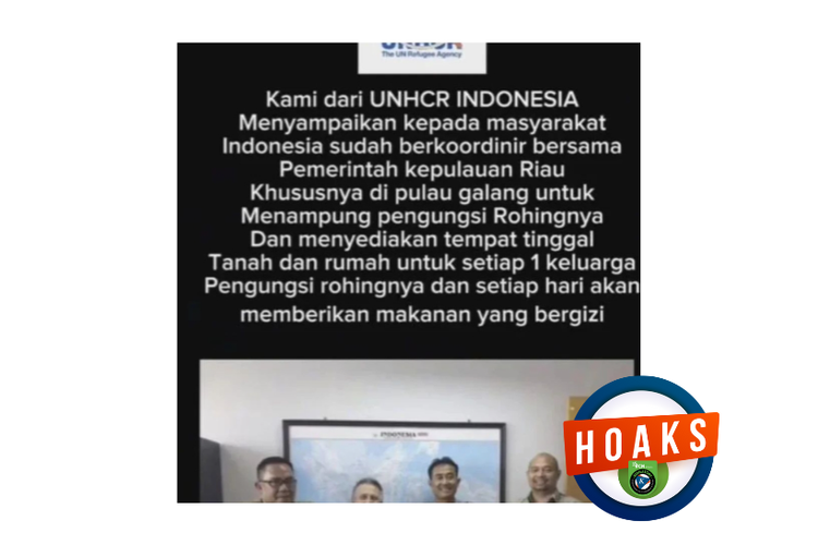 Hoaks, poster palsu mengatasnamakan UNHCR Indonesia dengan narasi pengungsi Rohingya