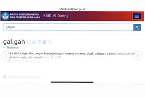 Resmi, Kata Galgah Masuk KBBI sebagai Lawan Kata Haus, Siapa Penemunya?