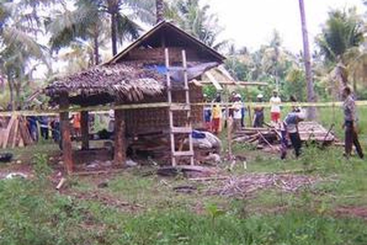 Rumah panggung tempat persembunyian Baridin di Desa Banyuasih, Kecamatan Cikelet, Garut, Jawa Barat.
