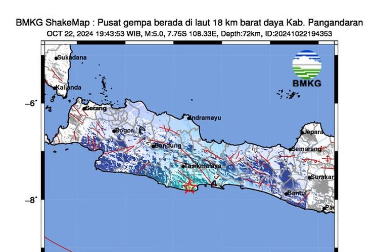 Analisis Gempa Pangandaran M 4,7 Malam Ini, Dipicu Deformasi Batuan Lempeng Indo-Australia