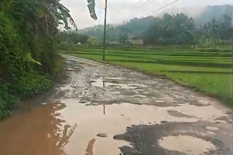 Viral Jalan Rusak di Purworejo Bak Sungai, Warga Keluhkan Tak Kunjung Diperbaiki
