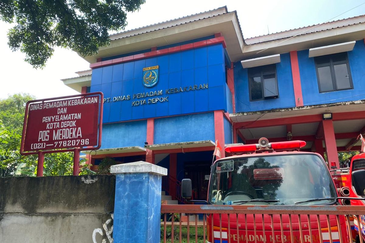 Kantor Dinas Pemadam Kebakaran (Damkar) Kota Depok di Jalan Merdeka Raya, Kecamatan Sukmajaya, Depok, Rabu (10/1/2024).