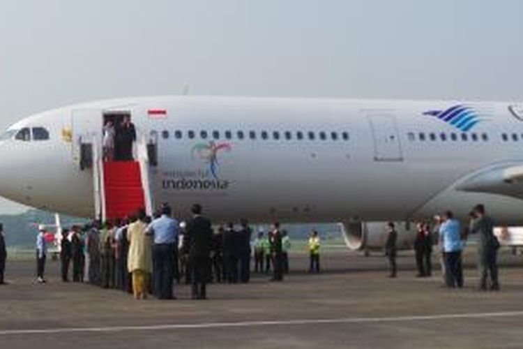 Presiden Susilo Bambang Yudhoyono terbang menggunakan pesawat Garuda Indonesia untuk perjalanan ke Portugal, Amerika Serikat, dan Jepang mulai 18-30 September 2014.