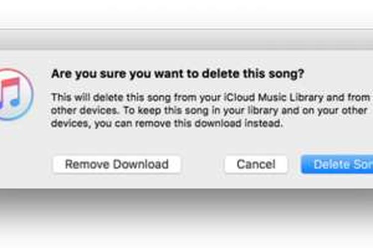 Kotak dialog ini sering membuat pengguna Apple Music bingung. Pilihan 