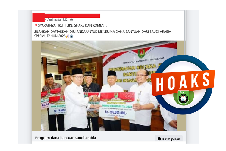 INFOGRAFIK: Hoaks Adanya Bantuan Dana Arab Saudi, Simak Bantahannya