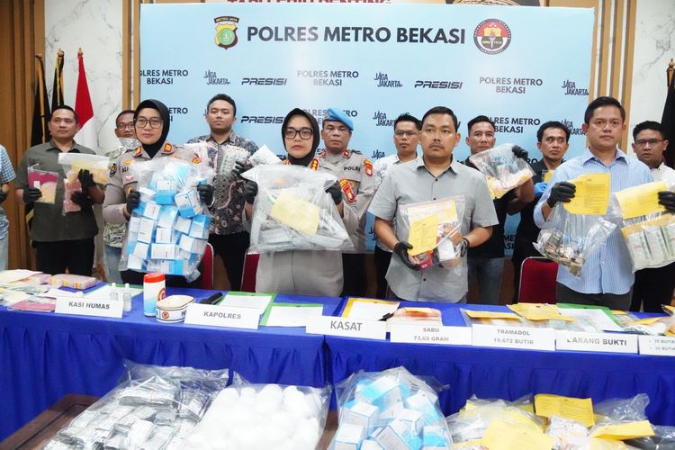 Polres Metro Bekasi Ungkap 47 Kasus Narkoba dan Obat Keras, 60 Pelaku Ditangkap