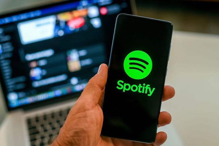 Ilustrasi layanan streaming musik dan podcast Spotify. 