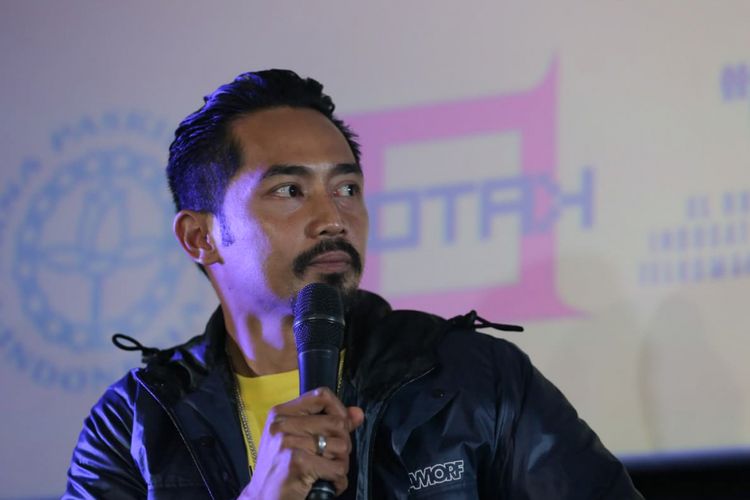 Artis peran Yama Carlos saat ditemui di gala Premiere film Siap Gan! Di CGV Grand Indonesia, Tanah Abang, Jakarta Pusat, Kamis (6/8/2018).