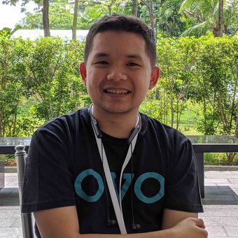 Romin Adi Santoso, salah satu pengembang aplikasi Ovo saat ditemui  di acara Huawei Developer Daya yang digelar di Singapura, Rabu (13/11/2019).