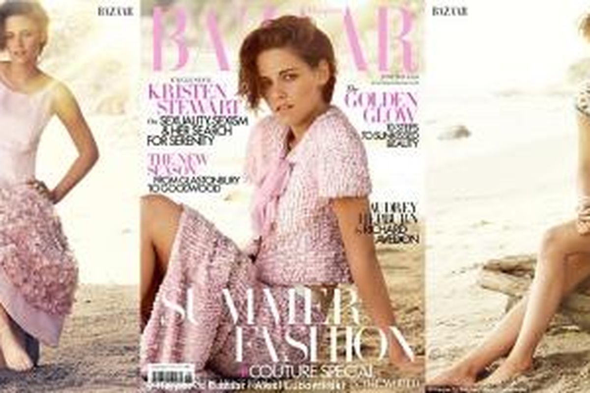 Beberapa pose Kristen Stewart untuk majalah Harper's Bazaar.