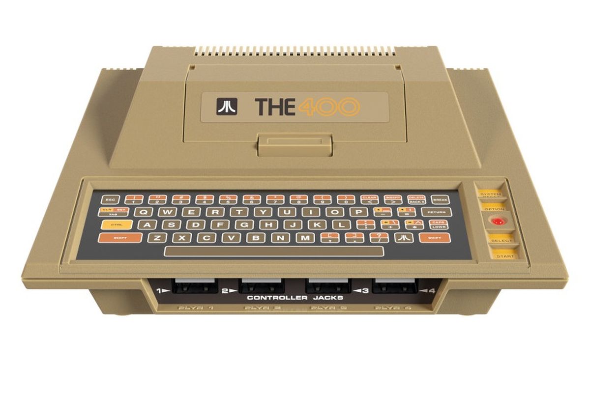 Ilustrasi konsol Atari 400 Mini.