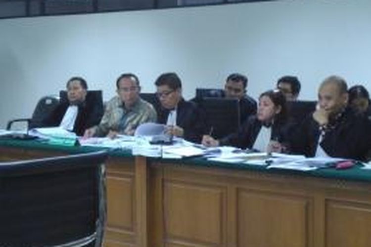 Mantan Menteri Agama Suryadharma Ali di Pengadilan Tindak Pidana Korupsi, Jakarta.