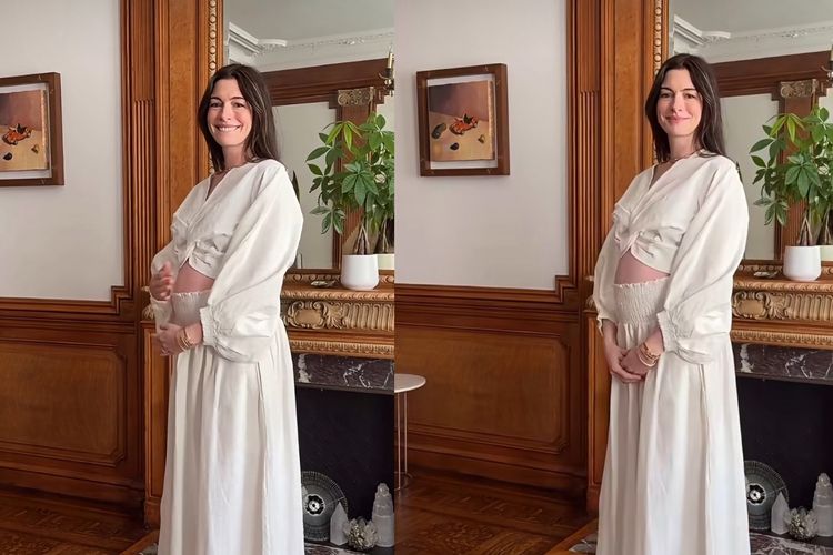 Anne Hathaway Hamil Anak Ketiga di Usia 43 Tahun, Intip Gaya Maternity Look yang Anggun