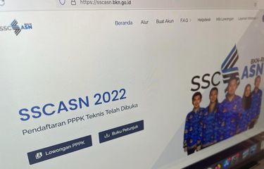 Tampilan website sscasn.bkn.go.id untuk cek pengumuman hasil seleksi administrasi PPPK Guru 2022