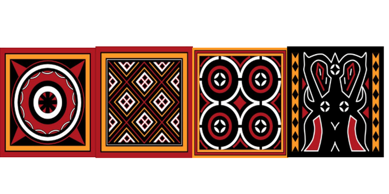 ilustrasi motif dasar ragam hias Toraja.