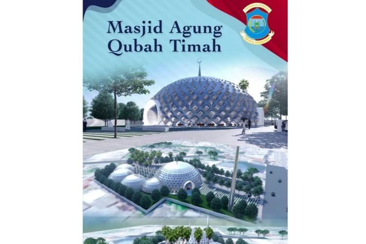 Desain masjid agung kubah timah Pangkalpinang.