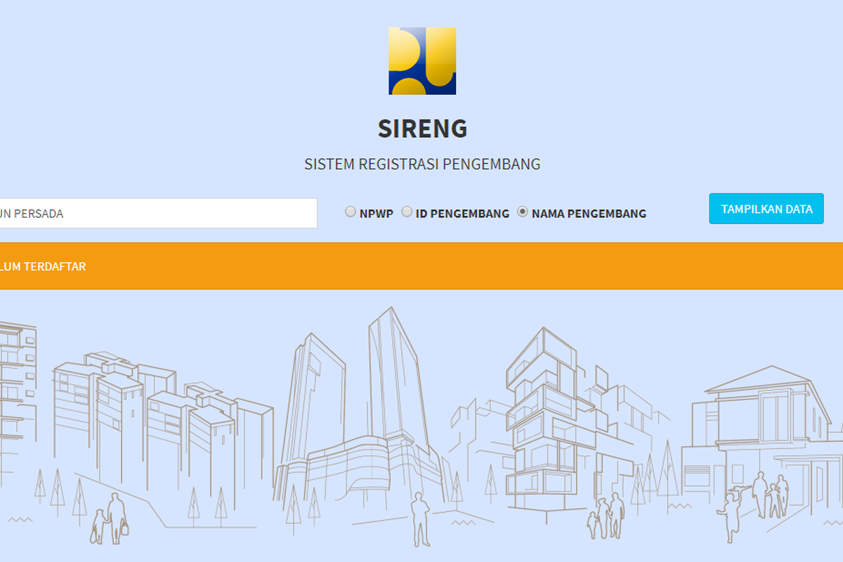 Nama pengembang PT ABP tidak terdaftar di SIRENG PUPR