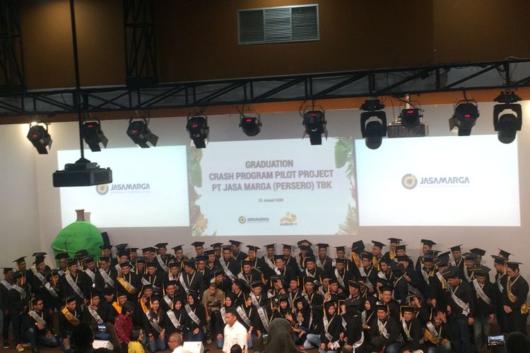 PT Jasa Marga (Persero) Tbk bersama Fakultas Ilmu Komputer Universitas Indonesia melakukan Graduation Crash Program Pilot Project untuk 100 karyawan, Universitas Indonesia, Depok, Selasa, (21/1/2020).