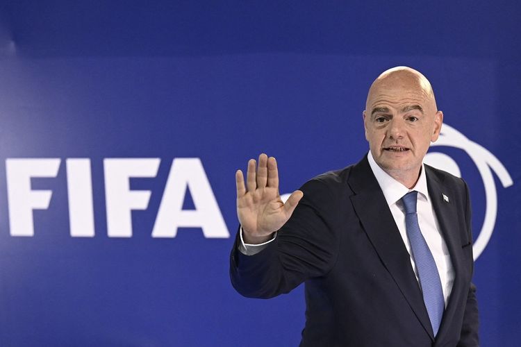 Presiden FIFA, Gianni Infantino, saat menghadiri konferensi pers di Autonomous Sports Confederation, Guatemala, pada 30 Agustus 2022. Gianni Infantino antusias menantikan Piala Dunia U17 2023 yang akan berlangsung di Indonesia pada 10 November-2 Desember 2023. 