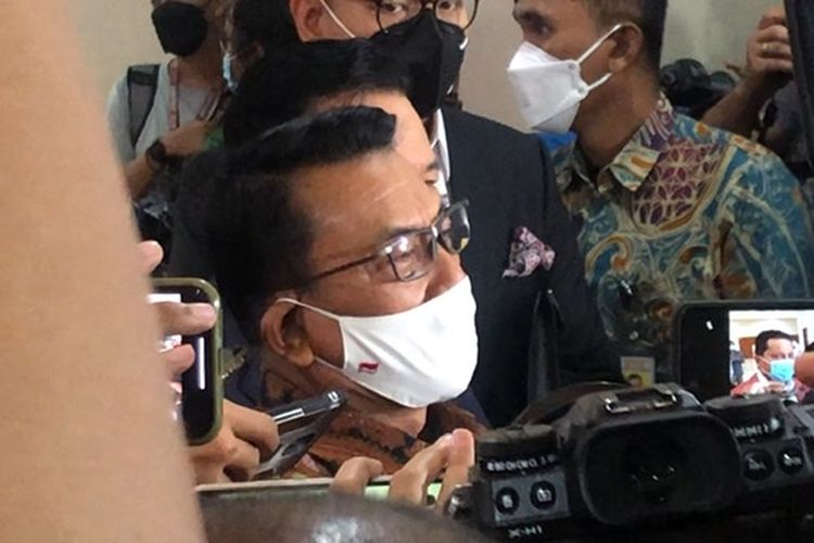 Kepala Staf Kepresidenan (KSP) Moeldoko jalani pemeriksaan perdana di Mabes Polri terkait dengan pelaporannya pada dua peneliti Indonesia Corruption Watch (ICW) di Bareskrim Polri, Selasa (12/10/2021).