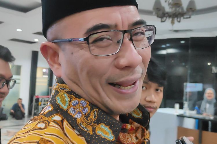 Ketua Komisi Pemilihan Umum (KPU) Hasyim Asy'ari di Gedung Mahkamah Konstitusi (MK), Jakarta, Rabu (27/3/2024).