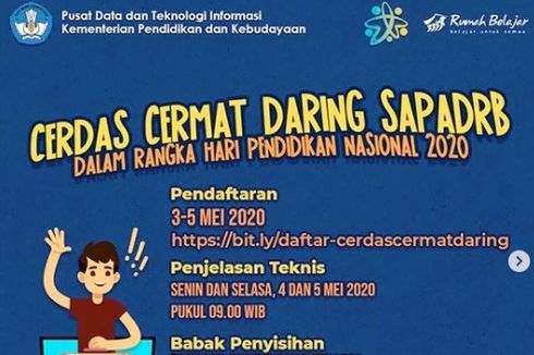 Kemdikbud Gelar Lomba Cerdas Cermat Daring SapaDRB, Ini Ketentuannya