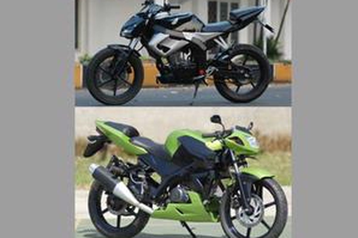 Honda Mega Pro (hitam) dan Tiger (hijau) punya kemiripan, padahal tinggal pemiliknya berlainan kota