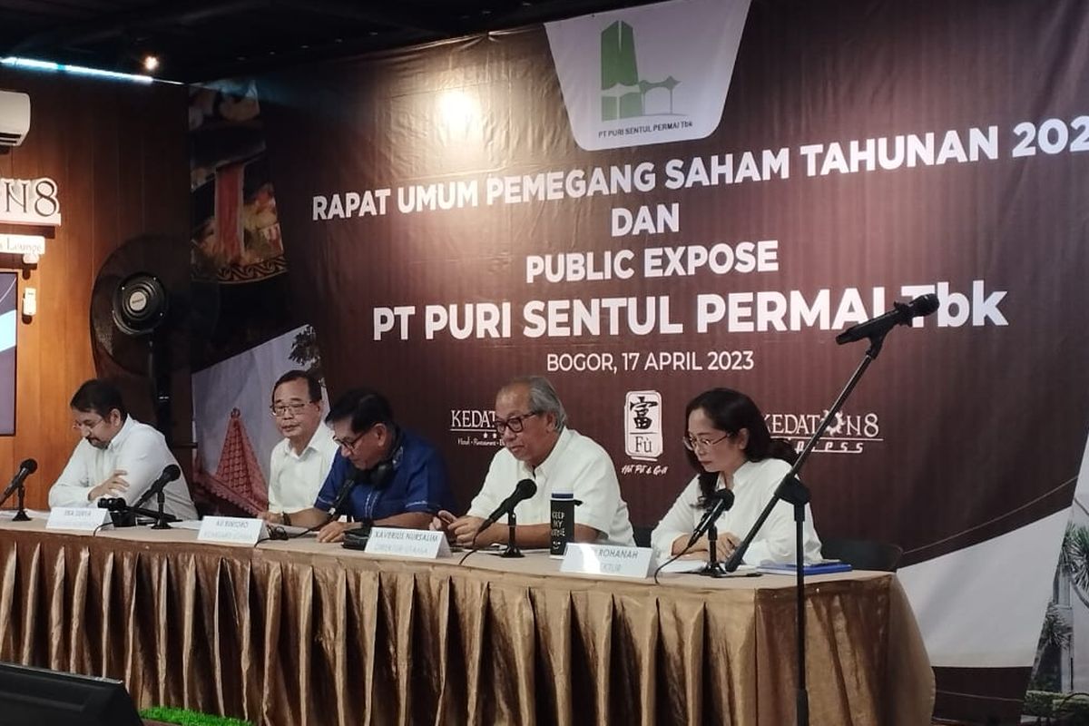 RUPST PT Puri Sentul Permai Tbk di Bogor, Senin (17/4/2023). 