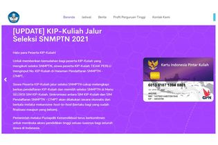 UPDATE: Peserta KIP Kuliah yang Daftar SNMPTN Tak Perlu Input Nomor KIP