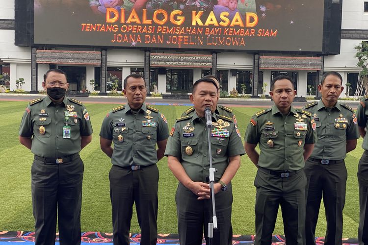 KSAD Jenderal Dudung Abdurachman di Mabesad, Jakarta, Rabu (11/5/2022).
