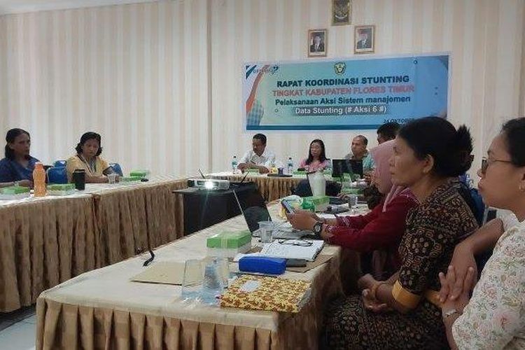 Rapat koordinasi stunting tingkat Kabupaten Flores Timur di Kantor Bappelitbangda Flores Timur di Larantuka, Kamis, (24/10/2024).
