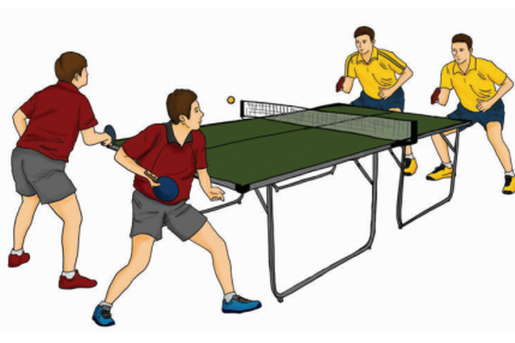 Ilustrasi taktik dan strategi menyerang dalam permainan tenis meja