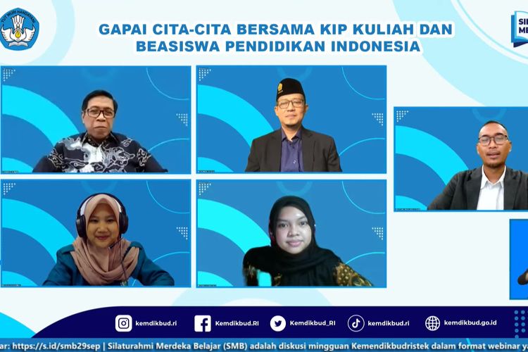 Silaturahmi Merdeka Belajar ?Gapai Cita-Cita Bersama KIP Kuliah dan Beasiswa Pendidikan Indonesia? yang dilakukan Kemendikbud Ristek di YouTube pada Kamis (29/09/22).
