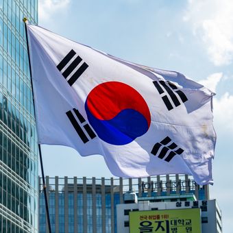 Ilustrasi bendera Korea Selatan.