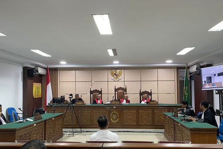 Sidang pembacaan putusan kasus tindak pidana korupsi event Aceh Tsunami cup di Pengadilan Tipikor Banda Aceh, Kamis (16/2/2023).
