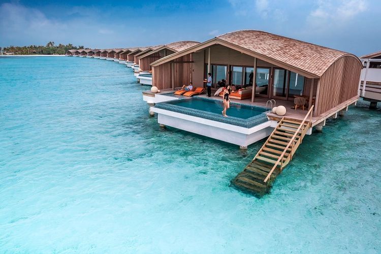 Tipe vila milik Club Med Finolhu, Maldives.