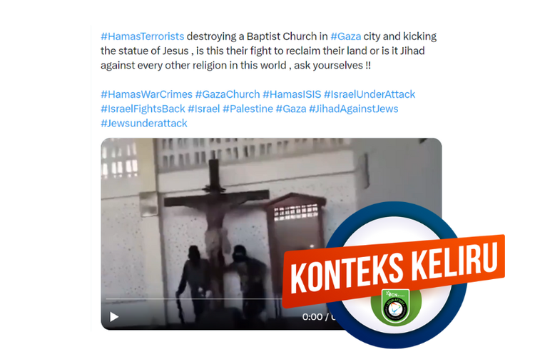 Konteks keliru, video perusakan gereja di Filipina dinarasikan kejadian di Gaza, Palestina
