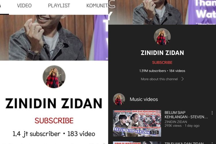 Subscribers YouTube Zinidin Zidan menurun.