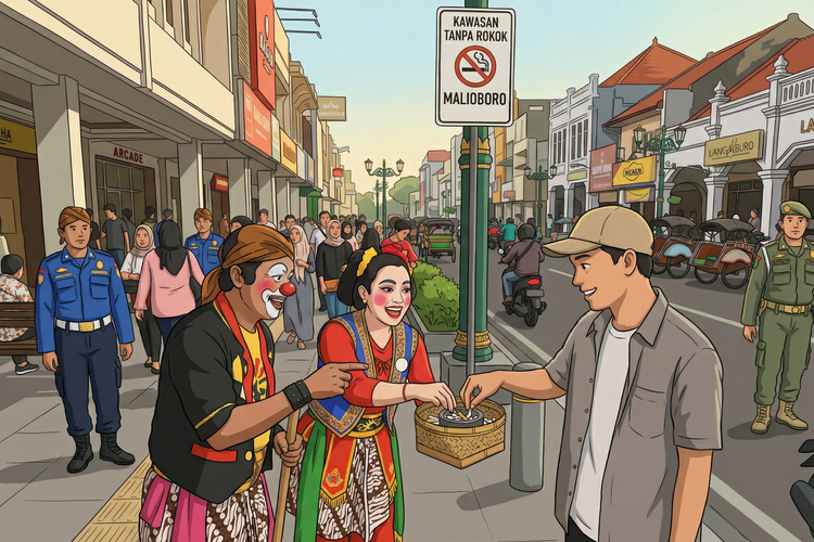Bawa Tenggok dan Asbak, Cara Humanis Tim Edan-edanan Usir Asap Rokok dari Malioboro